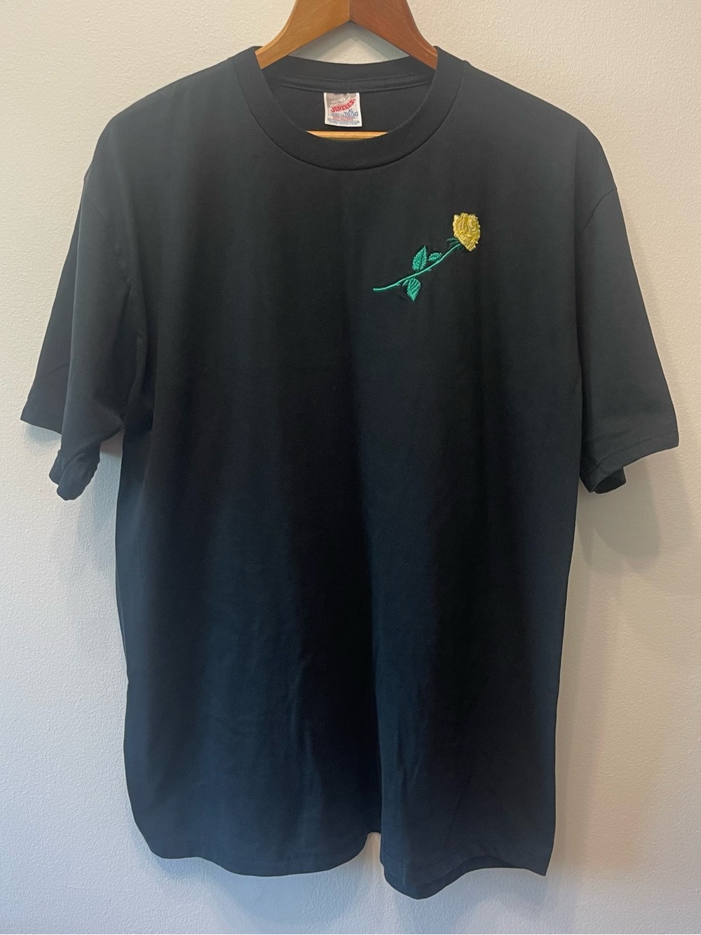 Late 90s Jerzees Yellow Rose Embroidered Tee XL
